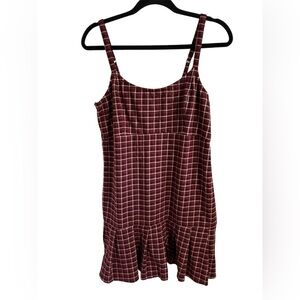 Hollister burgundy Plaid Sleeveless Dress